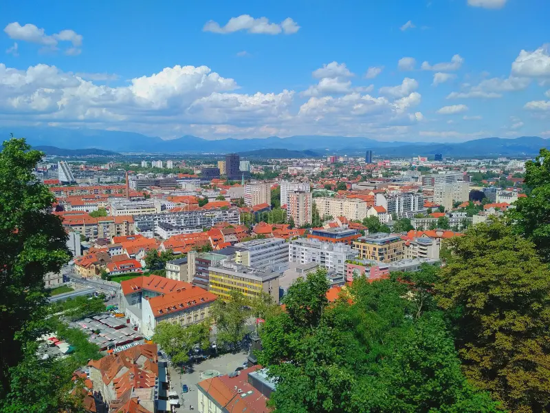 Landscape View Ljubljana Capital Slovenia Ljubljana Castle Ljubljana Slovenia City View Above 104631369